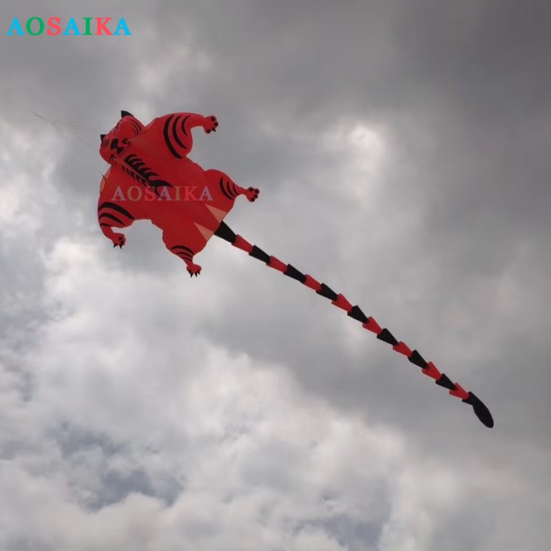 4*4 /6*6 /10*10M Tiger Kite Pendant 40d Ripstop Nylon For Adults High Quality Colorful Show Kites 