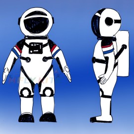 6M night-lighted astronaut kite pendant 40d ripstop nylon 