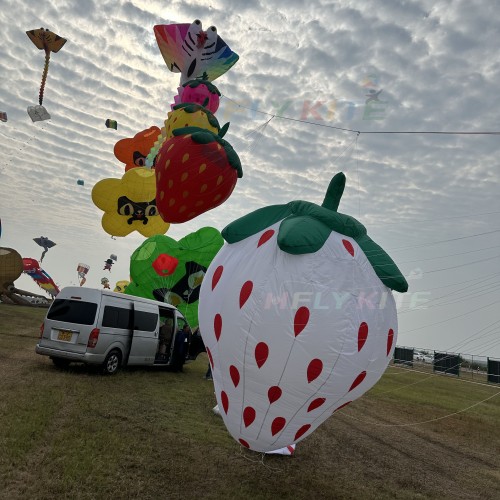 3.5M strawberry kite pendant 40d ripstop nylon