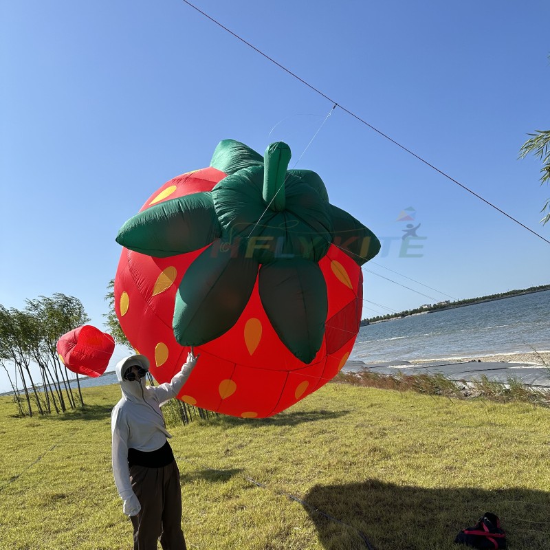 3.5M strawberry kite pendant 40d ripstop nylon 