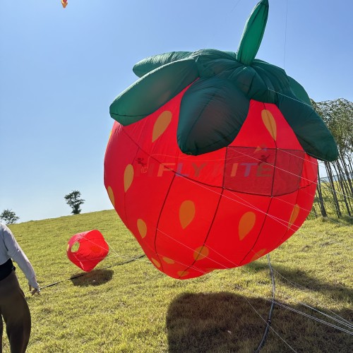 3.5M strawberry kite pendant 40d ripstop nylon
