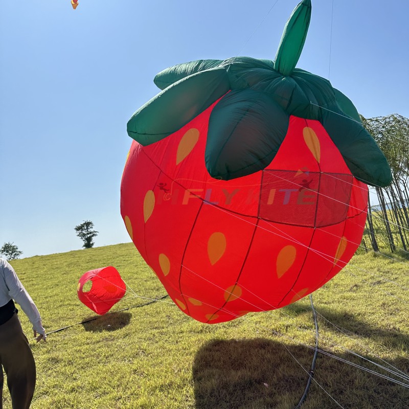 3.5M strawberry kite pendant 40d ripstop nylon