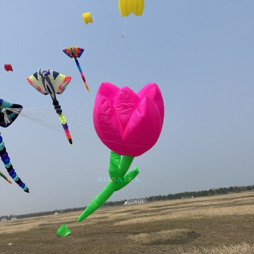 12m Tulip kite pendant 40d ripstop nylon For Adults High Quality Colorful Show Kites