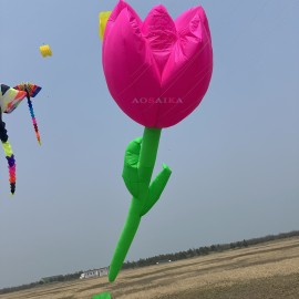12m Tulip kite pendant 40d ripstop nylon For Adults High Quality Colorful Show Kites 