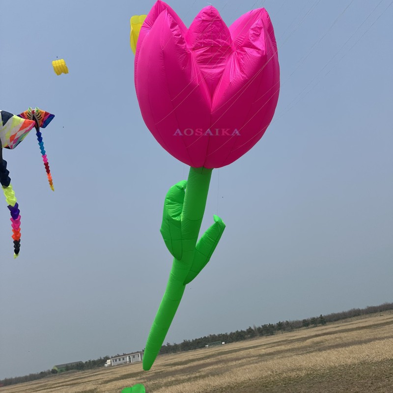 12m Tulip kite pendant 40d ripstop nylon For Adults High Quality Colorful Show Kites 