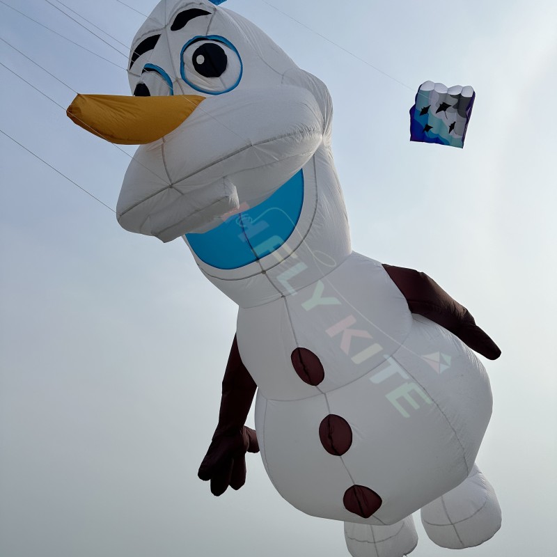 New Arrival Large Soft Inflatable 3.5M Olaf Kite Pendant 40d Ripstop Nylon For Adults High Quality Colorful Animal Show Kites 