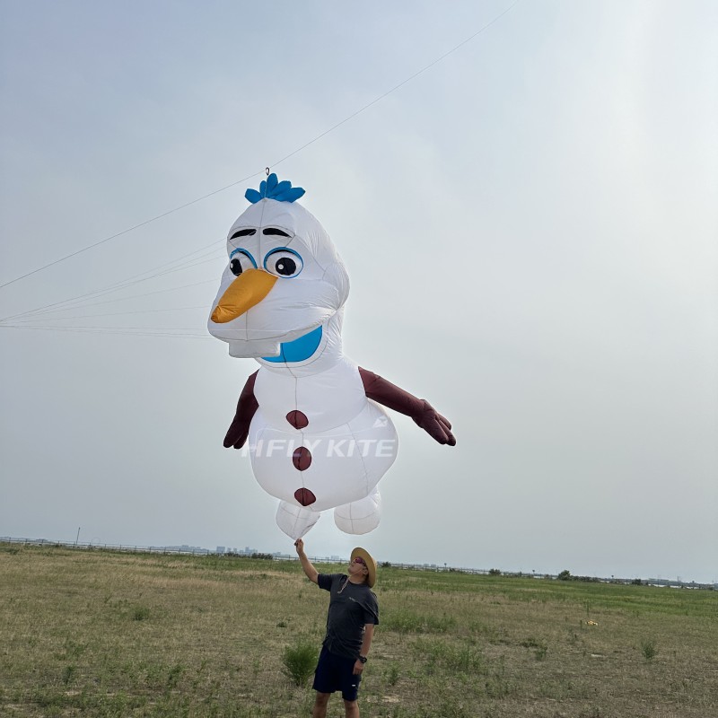 New Arrival Large Soft Inflatable 3.5M Olaf Kite Pendant 40d Ripstop Nylon For Adults High Quality Colorful Animal Show Kites 