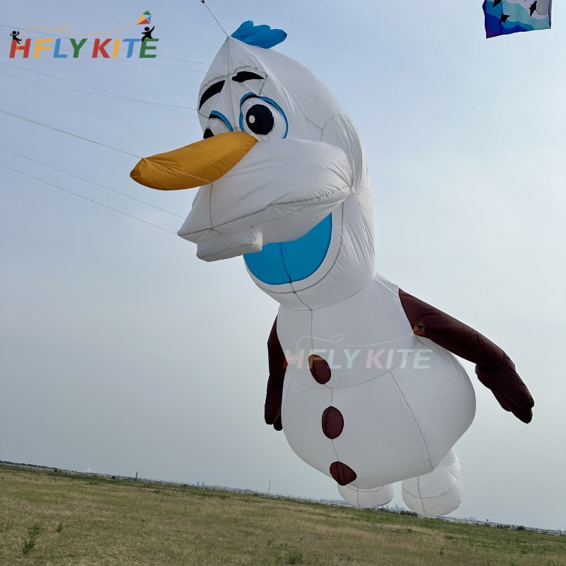 New Arrival Large Soft Inflatable 3.5M Olaf Kite Pendant 40d Ripstop Nylon For Adults High Quality Colorful Animal Show Kites 