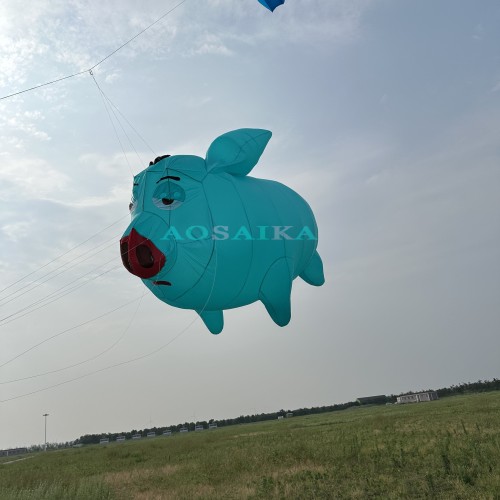 New Arrival Soft Inflatable 3M Flying Pig Kite Pendant 40d Ripstop Nylon For Adults High Quality Colorful Animal Show Kites