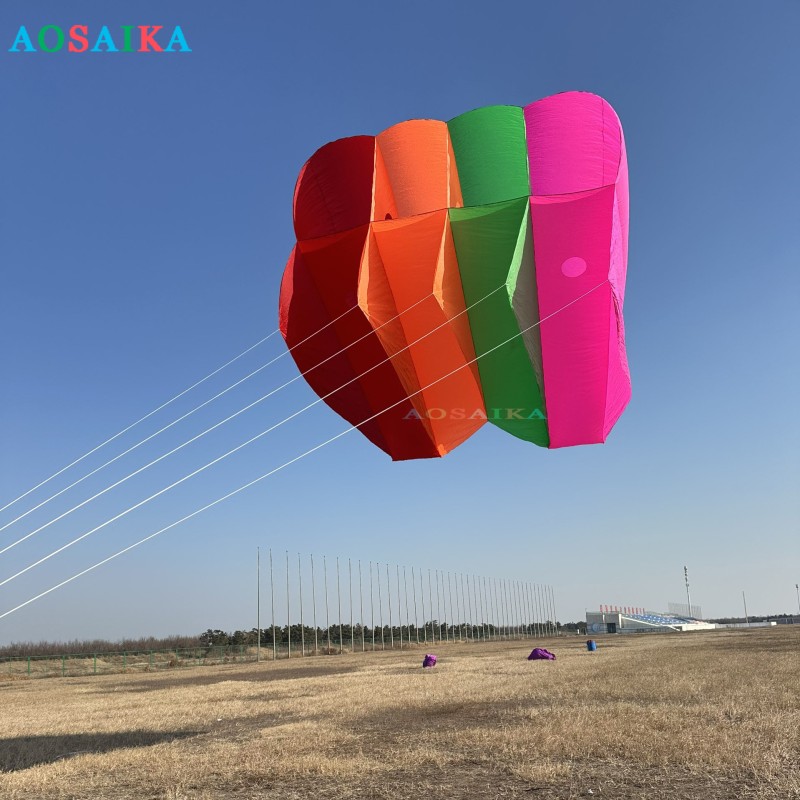Soft Inflatable 28sqm Pilot Kite 40d ripstop nylon For Adults High Quality Colorful Show Kites