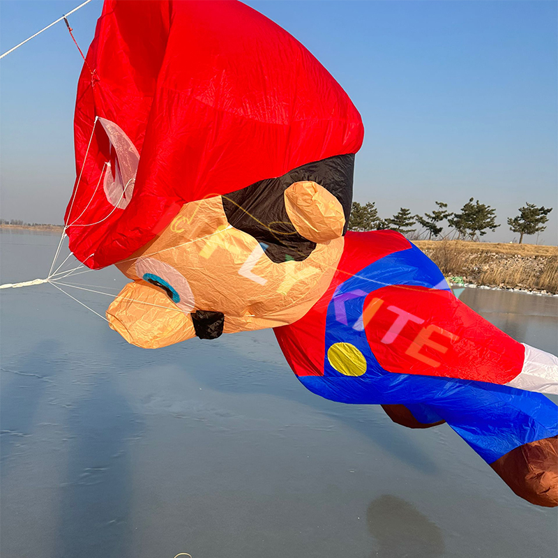 New Arrival Soft Inflatable 1m/2m Mario Kite Pendant 40d Ripstop Nylon For Adults High Quality Show Kites 