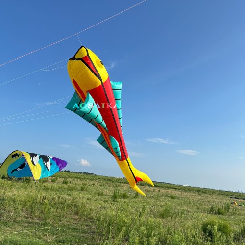 New Arrival Soft Inflatable Soft Inflatable 7.5M Fish kite pendant 40d ripstop nylon For Adults High Quality Colorful Animal Show Kites