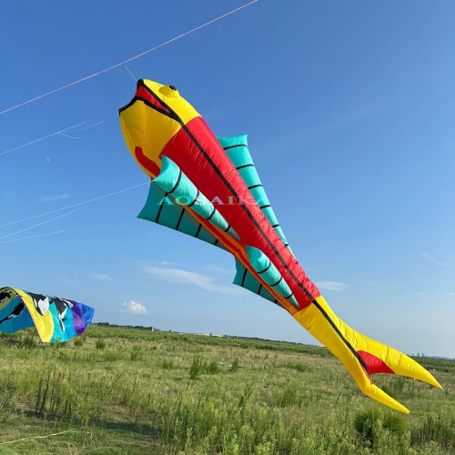 New Arrival Soft Inflatable Soft Inflatable 7.5M Fish kite pendant 40d ripstop nylon For Adults High Quality Colorful Animal Show Kites