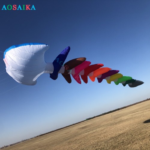 5m/10m Fish bone Kite Pendant 40d Ripstop Nylon For Adults High Quality Colorful Show Kites