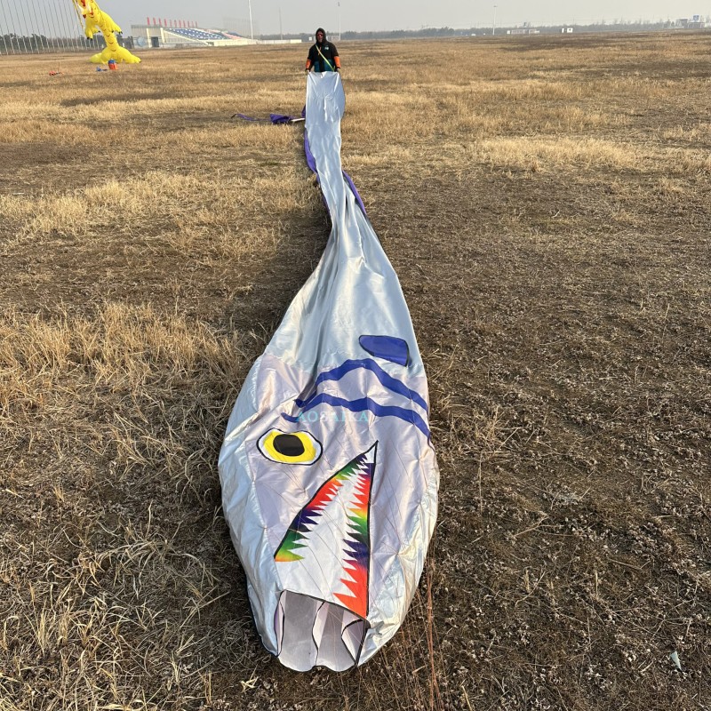 Tail 17m head 1.12m Ribbon fish kite Polyester cloth Adults High Quality Colorful Show Kite 