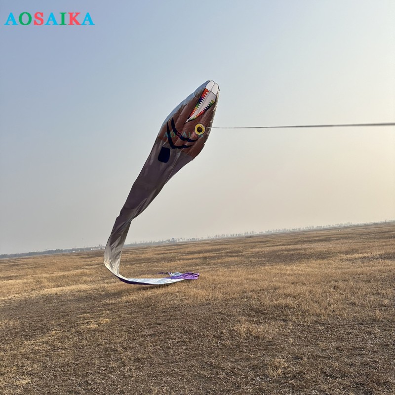 Tail 17m head 1.12m Ribbon fish kite Polyester cloth Adults High Quality Colorful Show Kite 