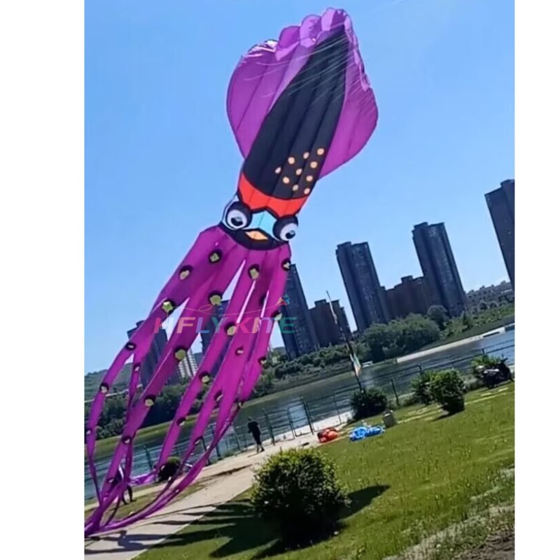 18m squid kite Polyester cloth Adults High Quality Colorful Show Kite 