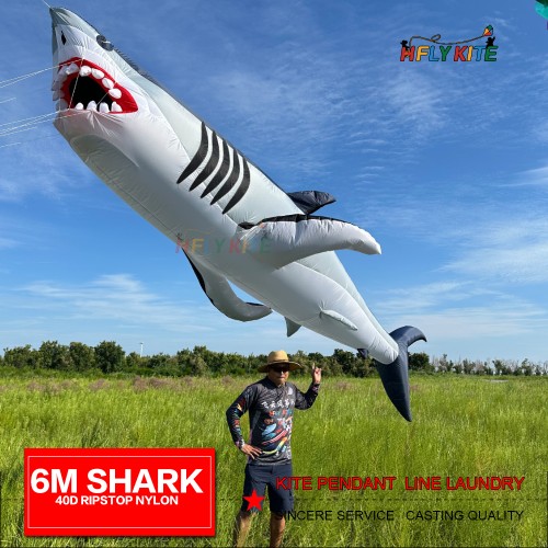 6M shark kite pendant 40d ripstop nylon