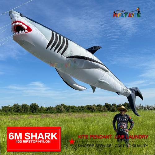 6M shark kite pendant 40d ripstop nylon