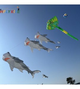 7M hammerhead shark kite rendant 40d ripstop nylon