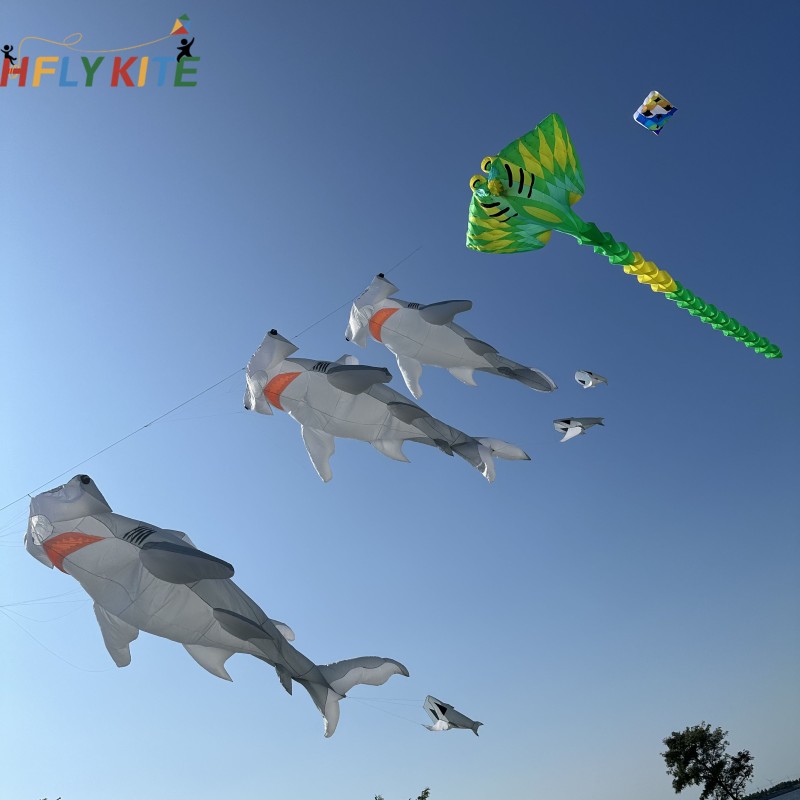 7M hammerhead shark kite rendant 40d ripstop nylon 