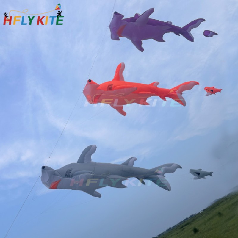 7.5M hammerhead shark kite pendant 40d ripstop nylon