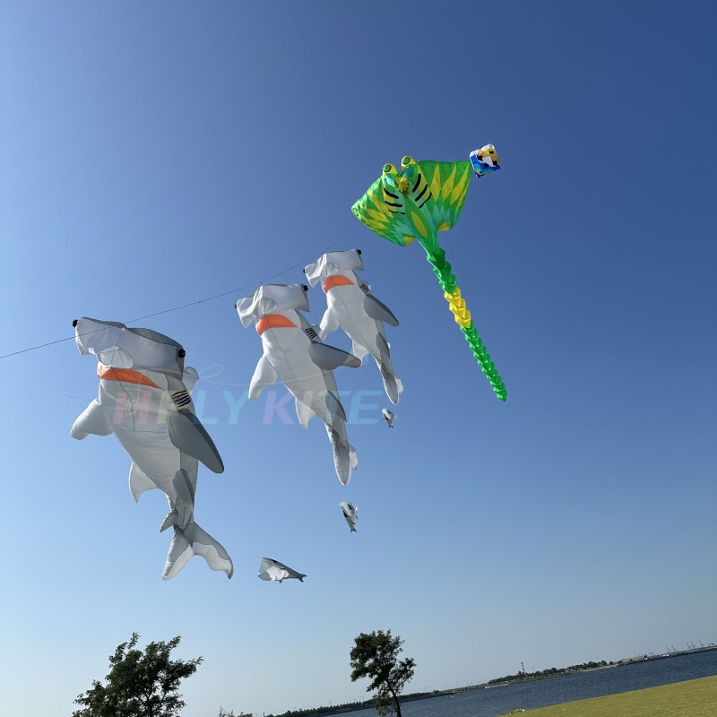 7M hammerhead shark kite rendant 40d ripstop nylon 