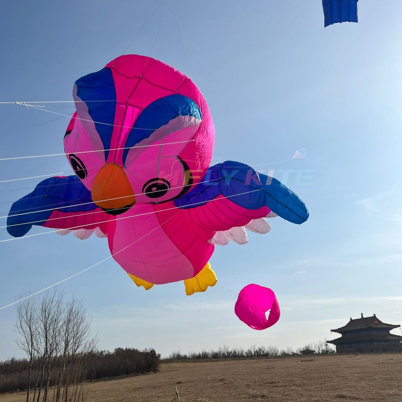 3.5M parrot kite pendant 40d ripstop nylon 