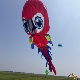 8M parrot kite pendant Polyester cloth Adults High Quality Colorful Show Kite 