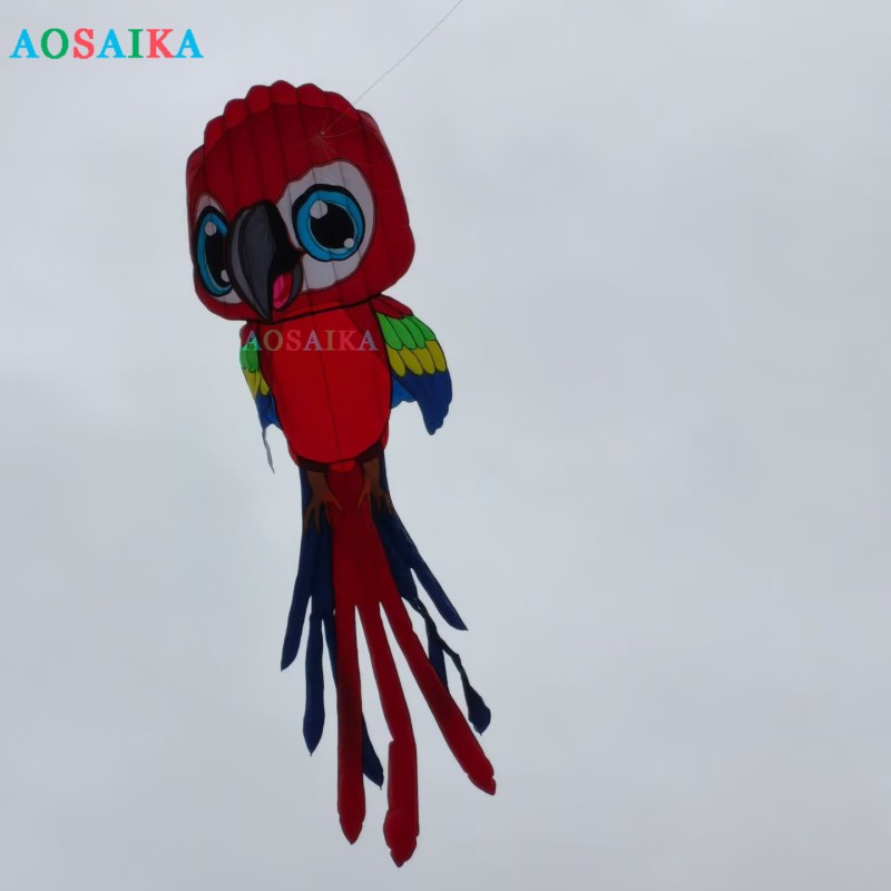 8M parrot kite pendant Polyester cloth Adults High Quality Colorful Show Kite 