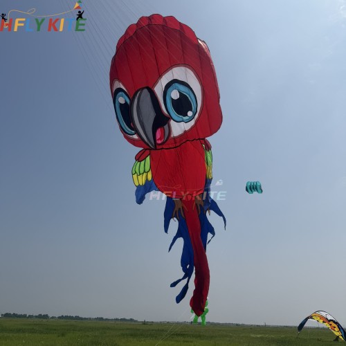 8M parrot kite pendant Polyester cloth Adults High Quality Colorful Show Kite