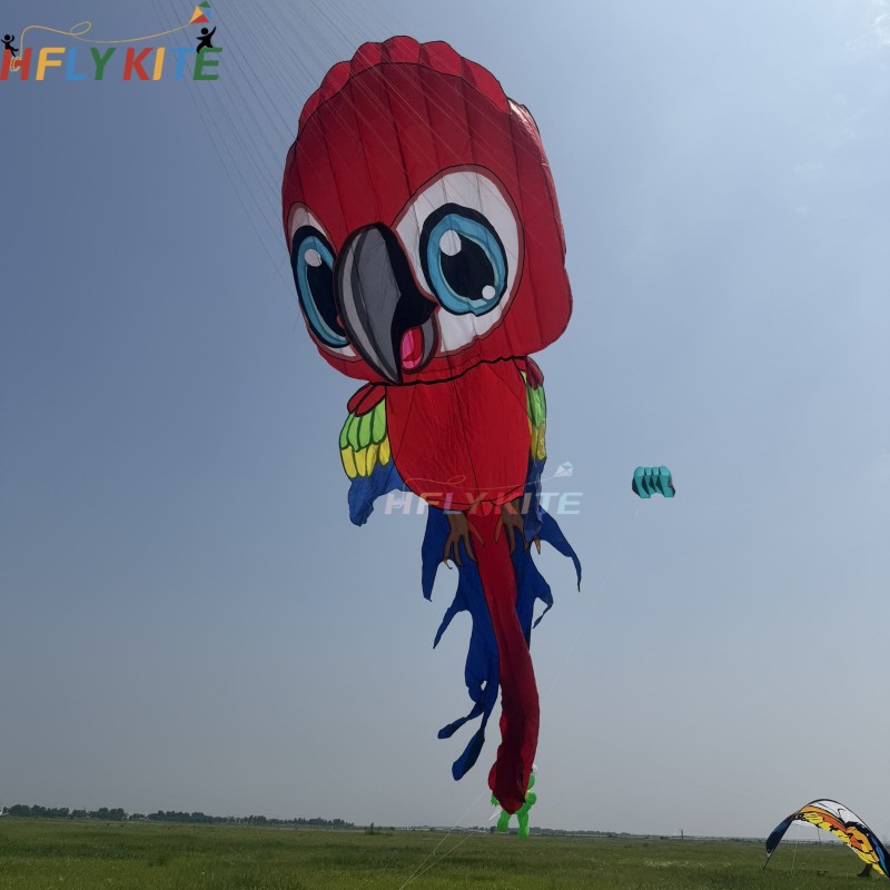 8M parrot kite pendant Polyester cloth Adults High Quality Colorful Show Kite