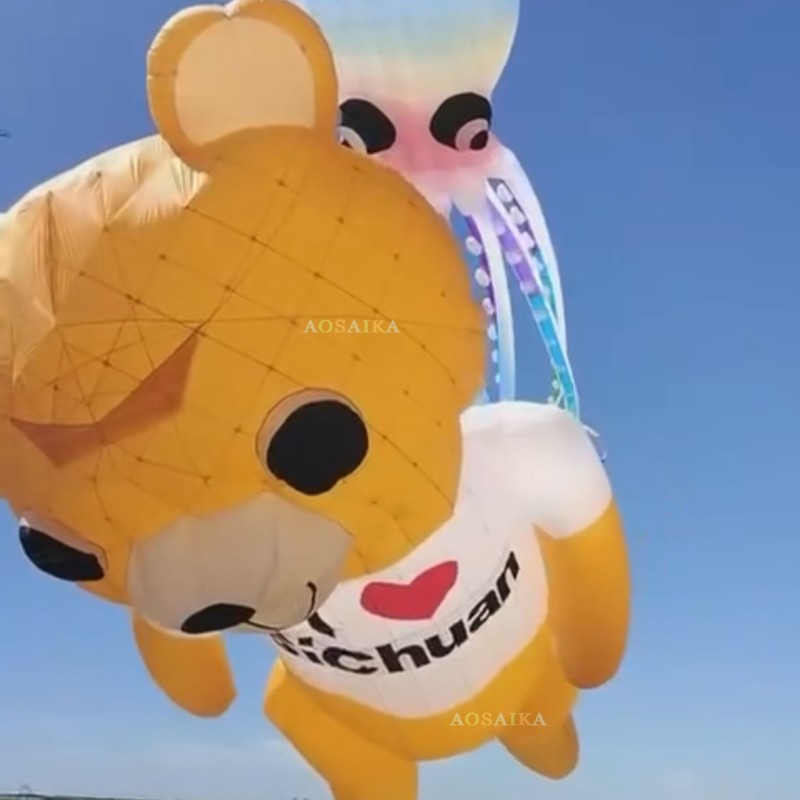 20m Bear Kite Pendant 40d Ripstop Nylon For Adults High Quality Colorful Show Kites 