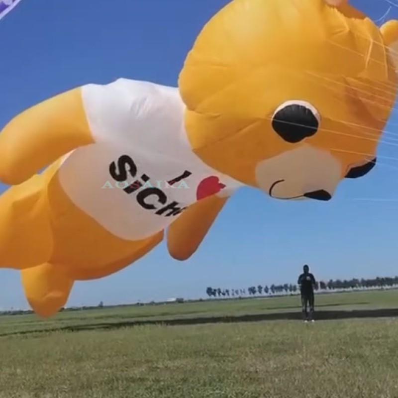 20m Bear Kite Pendant 40d Ripstop Nylon For Adults High Quality Colorful Show Kites 