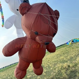 Soft Inflatable 3.5M bear kite pendant 40d ripstop nylon 