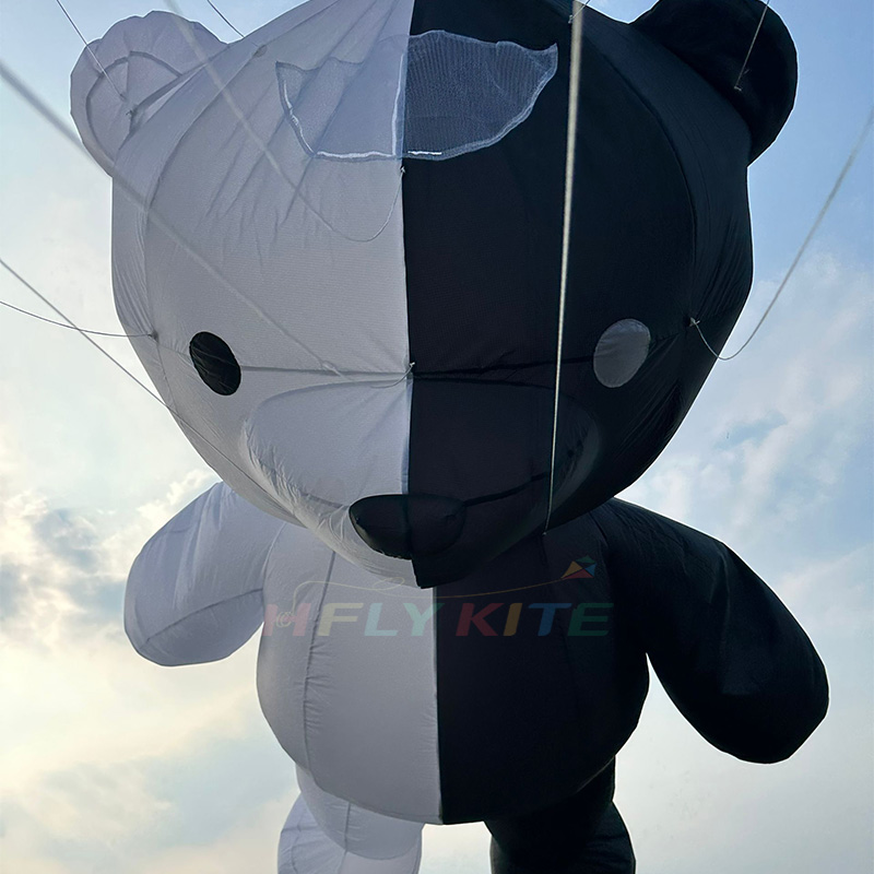 Soft Inflatable 3.5M bear kite pendant 40d ripstop nylon 