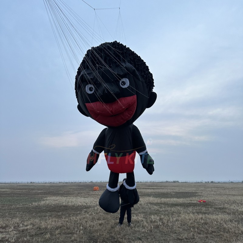 5M black people kite pendant 40d ripstop nylon 