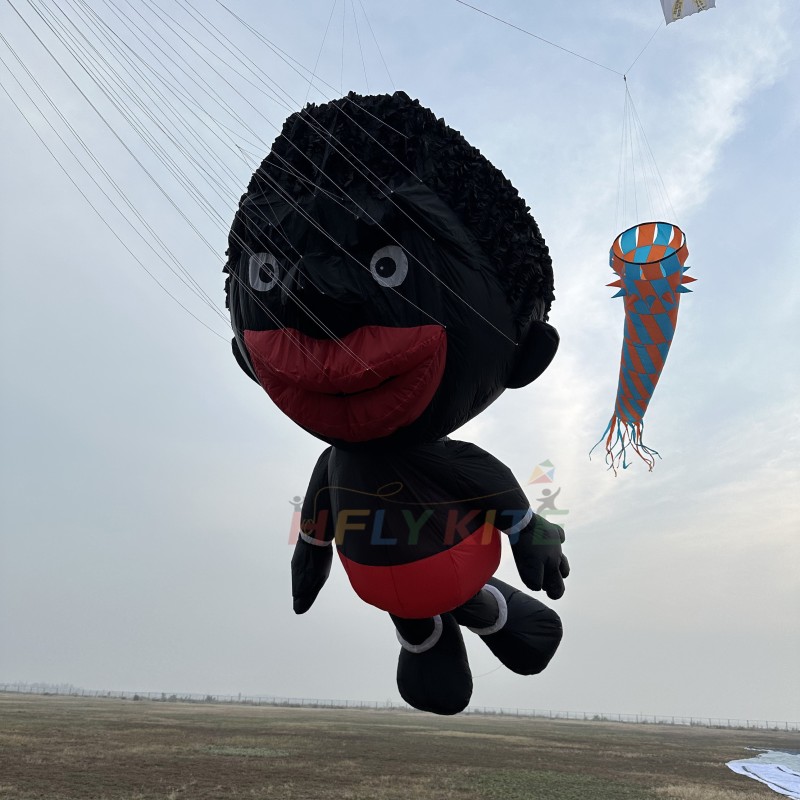 5M black people kite pendant 40d ripstop nylon 