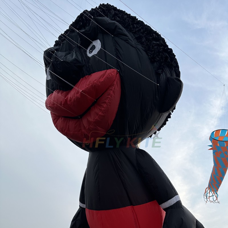 5M black people kite pendant 40d ripstop nylon 