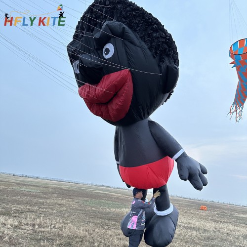 5M black people kite pendant 40d ripstop nylon