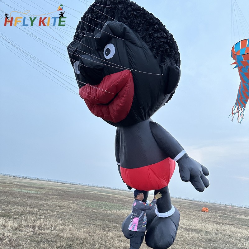 5M black people kite pendant 40d ripstop nylon 