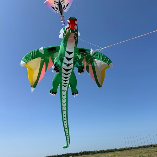 New Arrival Soft Inflatable 13.5M Dragon Kite Pendant 40d Nylon Ripstop Adults High Quality Colorful Animal Show Kites