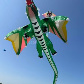 New Arrival Soft Inflatable 13.5M Dragon Kite Pendant 40d Nylon Ripstop Adults High Quality Colorful Animal Show Kites 
