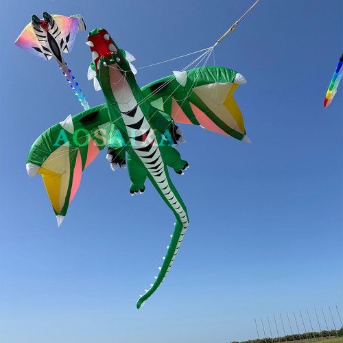 New Arrival Soft Inflatable 13.5M Dragon Kite Pendant 40d Nylon Ripstop Adults High Quality Colorful Animal Show Kites
