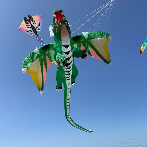 New Arrival Soft Inflatable 13.5M Dragon Kite Pendant 40d Nylon Ripstop Adults High Quality Colorful Animal Show Kites