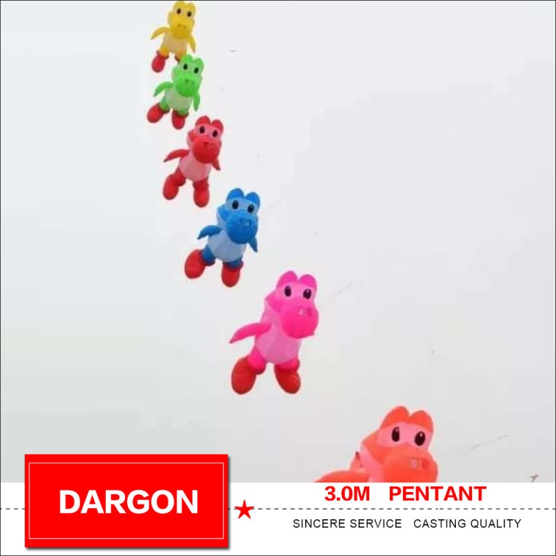 New Arrival Soft Inflatable 3m Dragon Kite Pentant 40d nylon High Quality Ripstop Nylon Animal Show Kites Line Laundry 