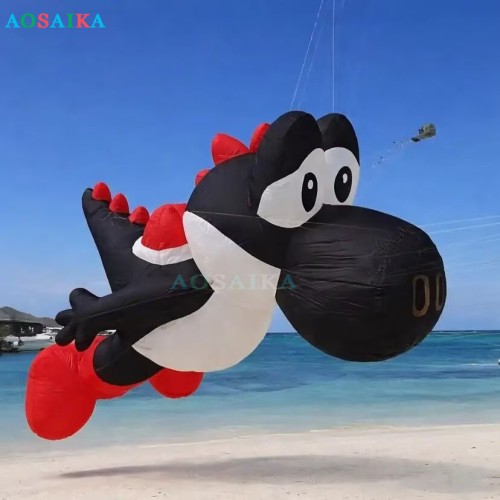 New Arrival Soft Inflatable 3m Dragon Kite Pentant 40d nylon High Quality Ripstop Nylon Animal Show Kites Line Laundry