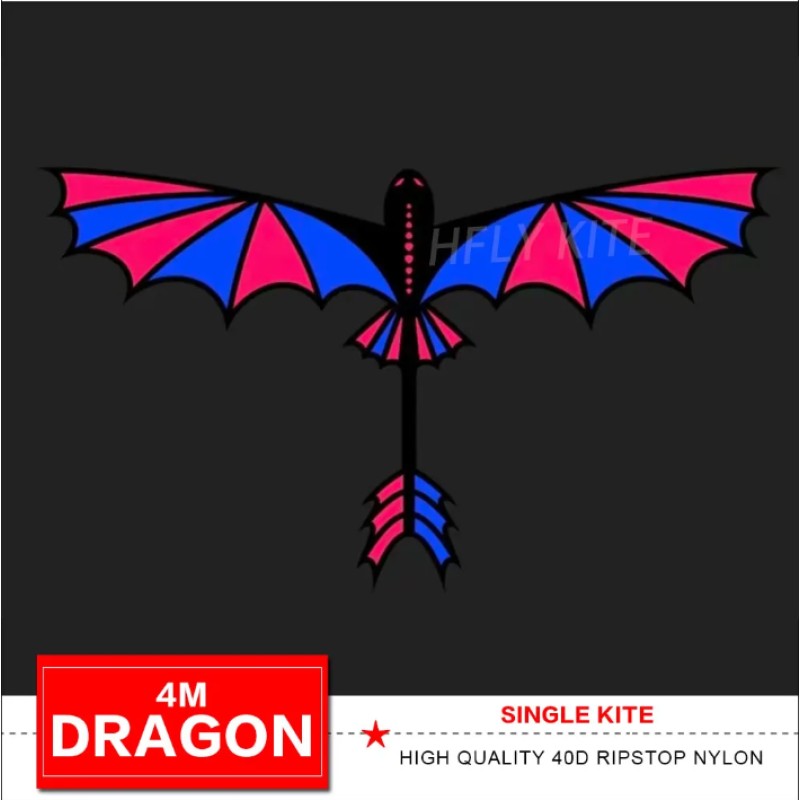 new arrival 4m flying dragon kite 40d ripstop nylon 