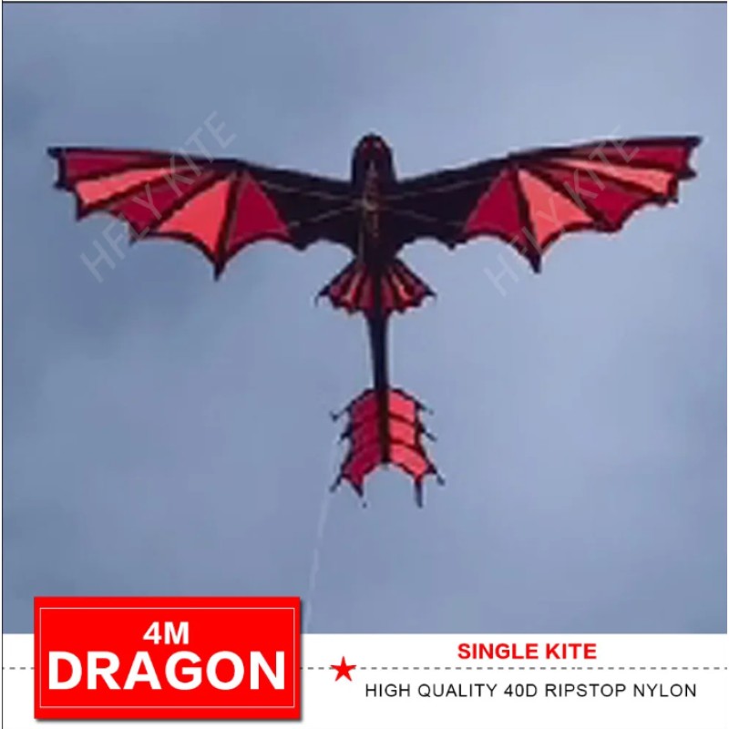 new arrival 4m flying dragon kite 40d ripstop nylon 