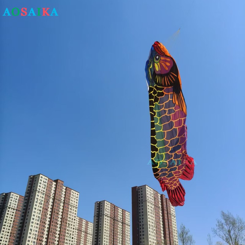 15M Dragon fish kite 40d ripstop nylon For Adults High Quality Colorful Show Kites